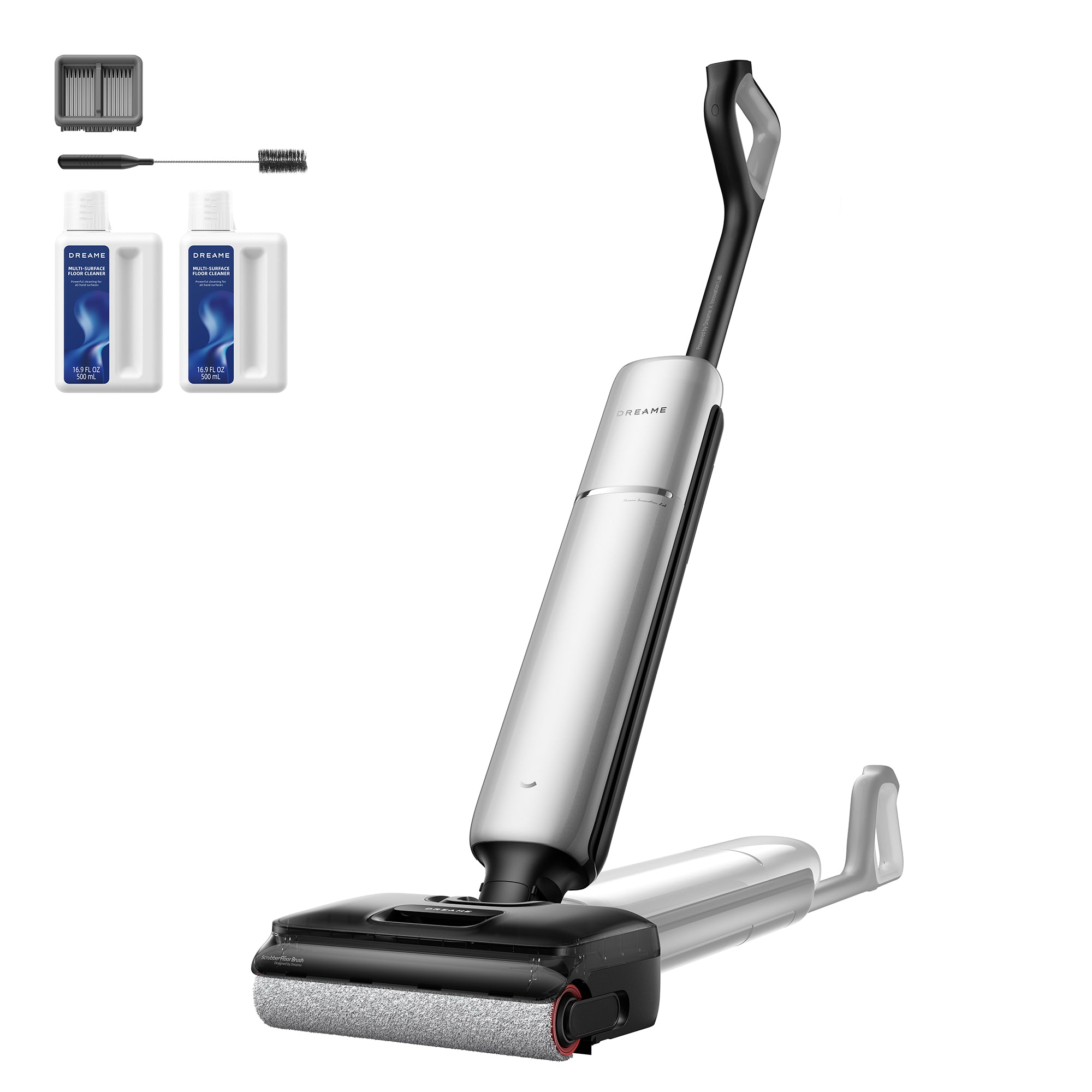 Dreame Aero Pro wet dry vacuum for spring sale with cleaning solution and maintenance accessories for hard floor cleaning.