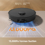 Load image into Gallery viewer, 13,000Pa Vormax suction of Dreame D20 Pro Plus robot vacuum and mop for strong pickup of dust and larger debris.