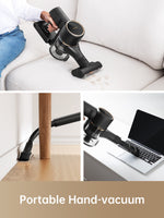 Load image into Gallery viewer, Portable hand vacuum cleaning various surfaces including sofa, floor, and laptop.