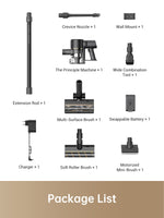 Load image into Gallery viewer, Dreame R10 Pro vacuum accessories: crevice nozzle, multi-surface brush, extension rod
