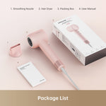 Load image into Gallery viewer, Dreame Hair Gleam hair dryer in pink with accessible user manual and smoothing nozzle