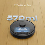 Load image into Gallery viewer, Dreame D9 Max Gen 2 Robot Vacuum with 570ml dust box capacity on hardwood floor.
