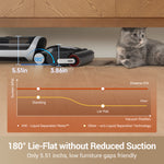 Load image into Gallery viewer, Dreame H14 vacuum with lie-flat feature measuring 5.51 inches for low furniture access.
