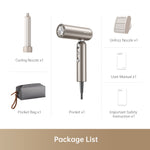 Load image into Gallery viewer, Dreame Pocket Hair Dryer package list with styling nozzles and accessories.