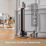 Load image into Gallery viewer, Dreame Z10 Station cordless stick vacuum with attachment storage in a modern home.