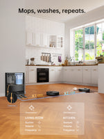 Load image into Gallery viewer, Dreame L20 Ultra Robot Vacuum mopping kitchen and living room with automatic base station.