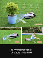 Load image into Gallery viewer, Dreame Roboticmower A1 demonstrating 3D obstacle avoidance around pets and static objects
