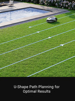 Load image into Gallery viewer, Dreame Roboticmower A1 on lawn showcasing U-Shape Path Planning feature.