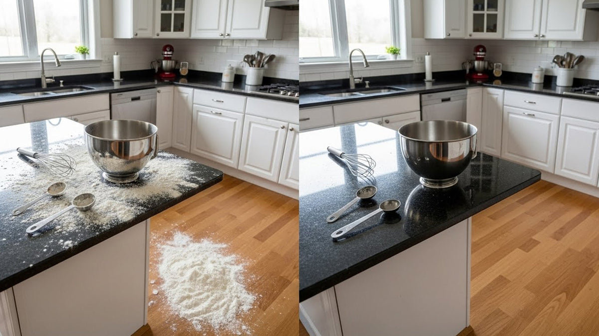 How to Clean Flour Dust After a Baking Mess (The Dry-First Rule ...