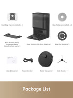 Load image into Gallery viewer, Dreame L10s Plus Robot Vacuum package list including accessories and auto-empty dock.

