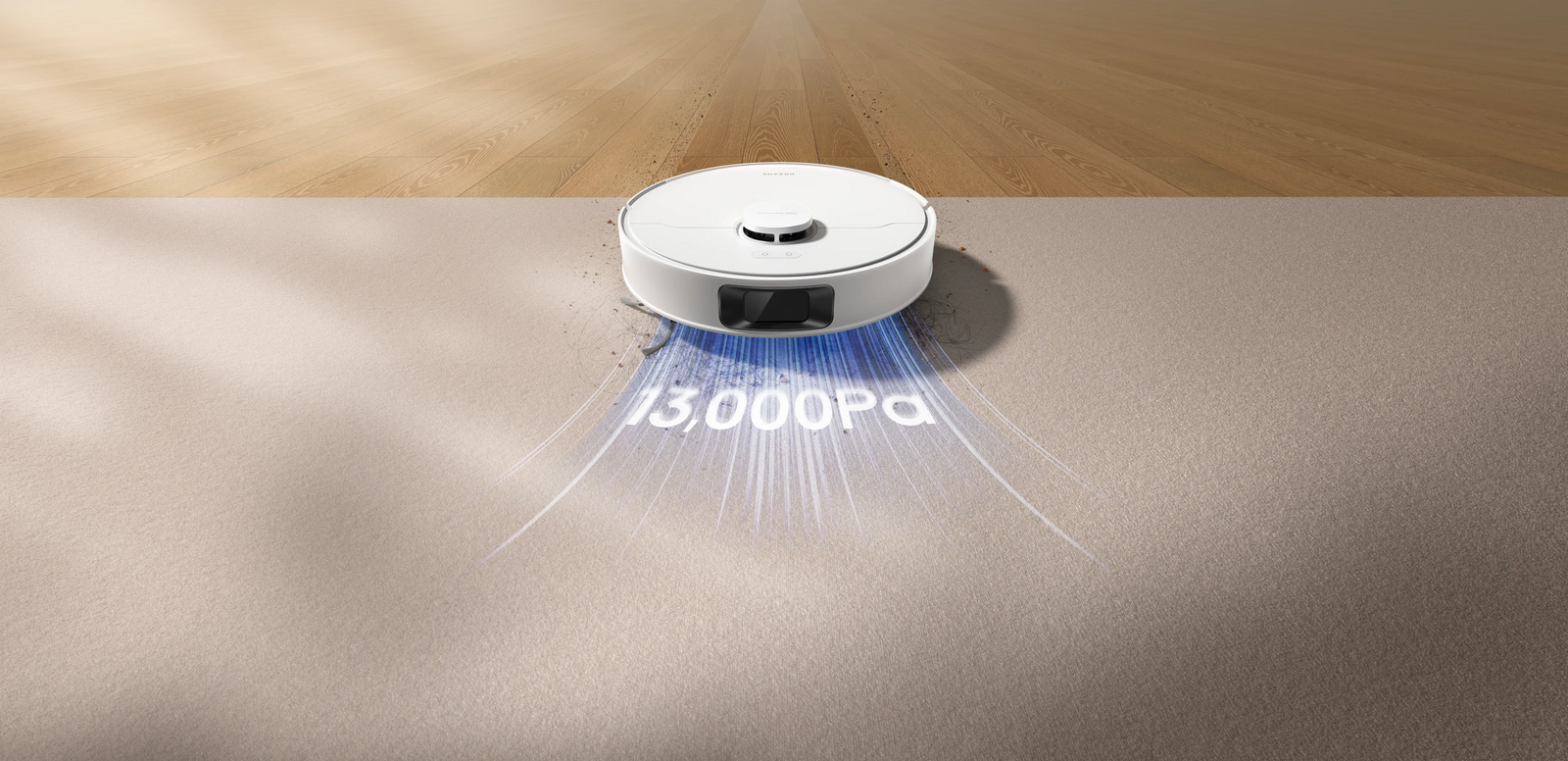 The D20 Plus lifts daily dust and pet hair off hard floors and low-pile carpet with 13,000Pa Vormax™ suction.