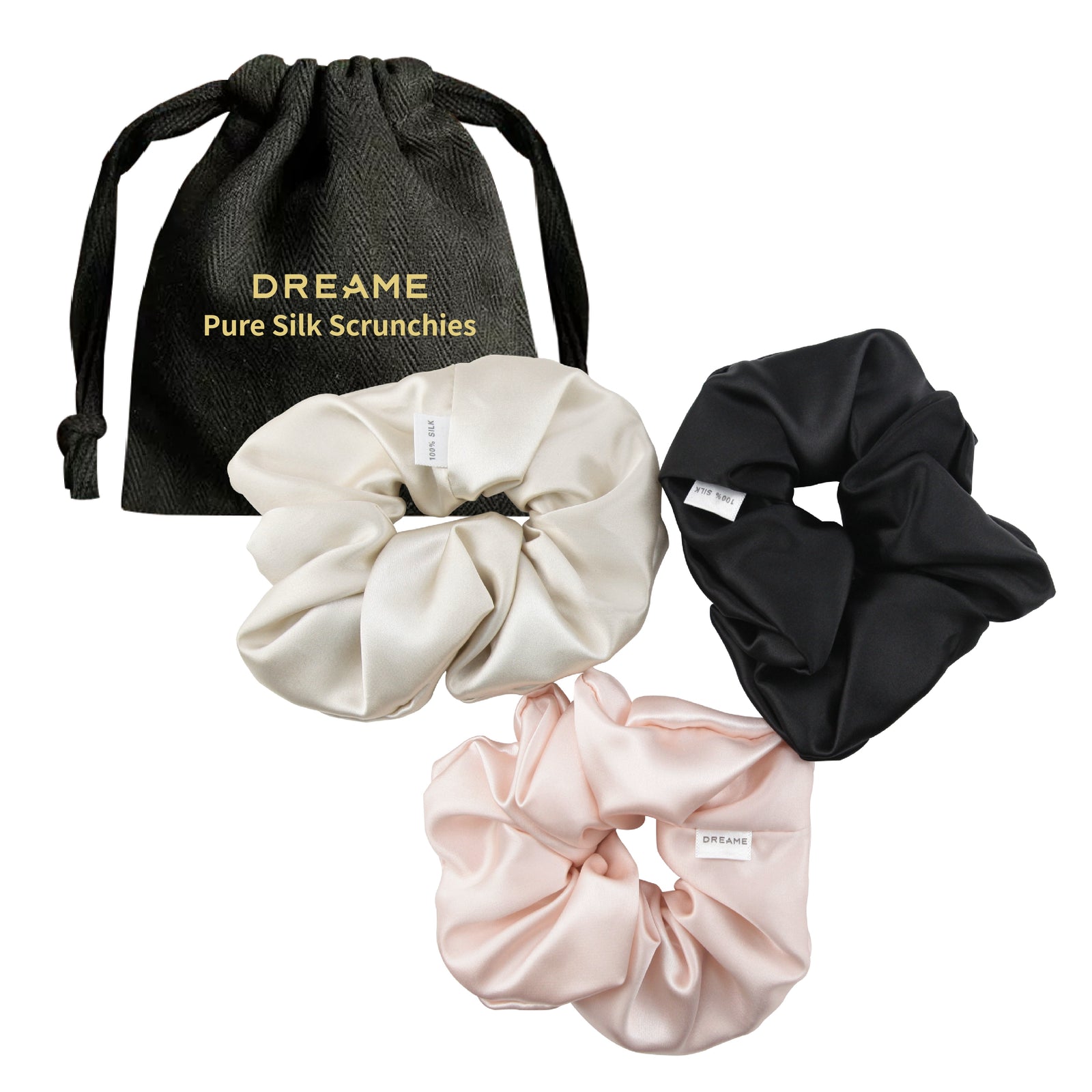 Dreame Silk Scrunchies x3