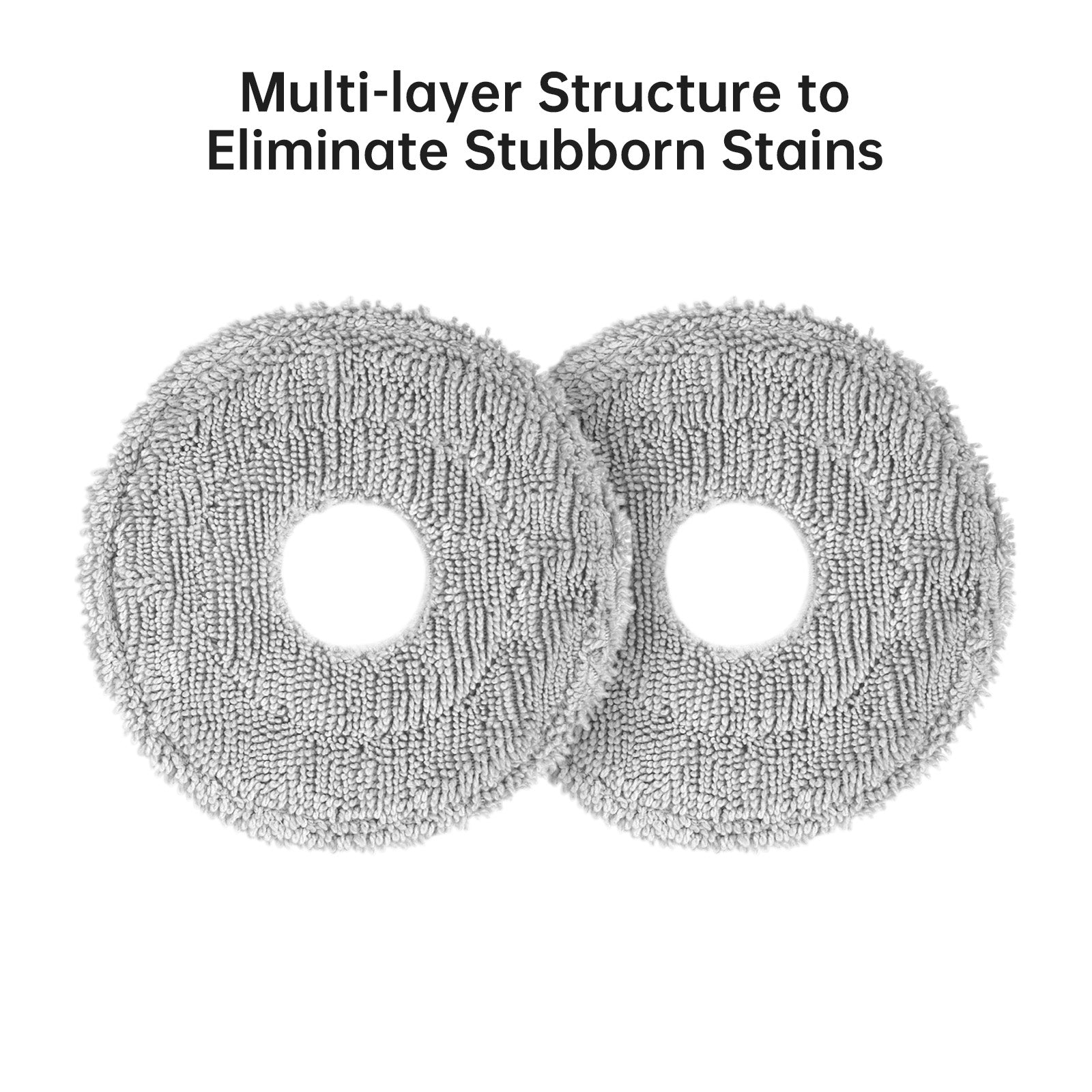 Gray mop pads with multi-layer design for effective stain removal compatible with Dreame L20.