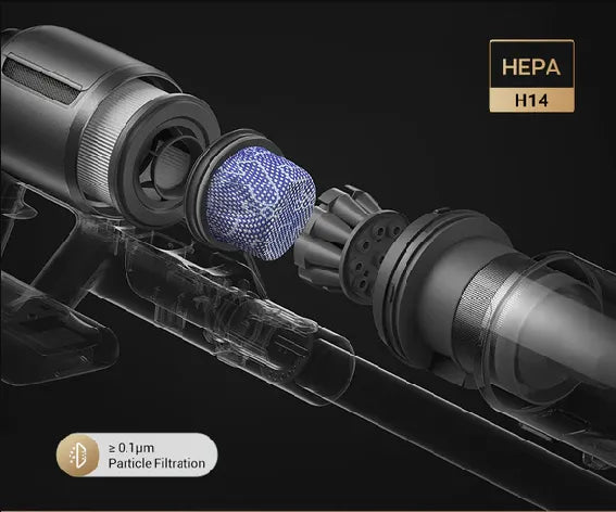 Whole machine HEPA filtration efficiency on the Dreame Z30 Cordless Stick Vacuum.