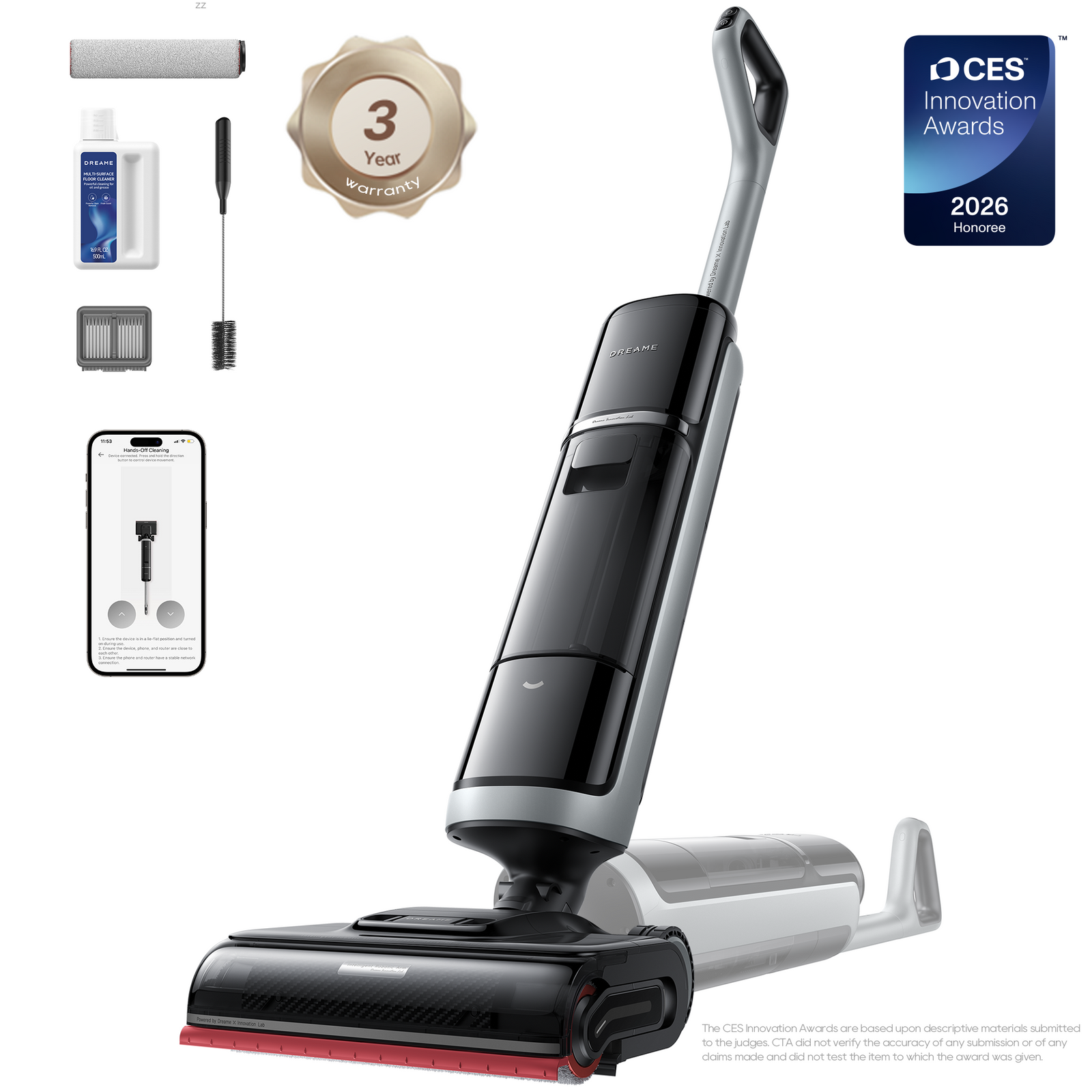 Dreame H15 Pro Heat hard floor cleaner highlighted for spring sale savings with accessories, warranty coverage, and award recognition.