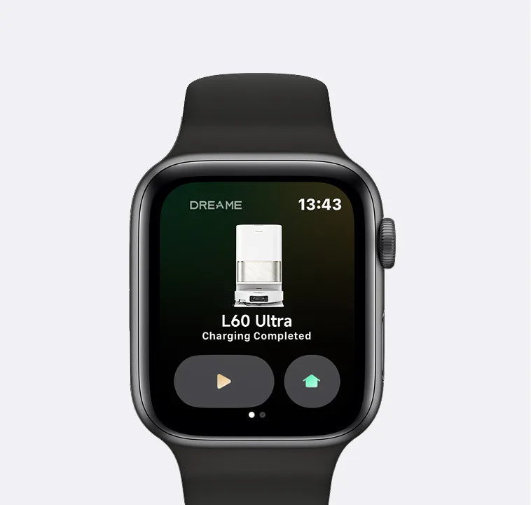 Quick Fix from the Wrist
Apple Watch control lets you conveniently customize your cleaning or track status in real time, from anywhere.