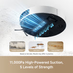 Load image into Gallery viewer, Dreame L40 Ultra Robot Vacuum highlighting 11,000Pa suction power and cleaning capabilities
