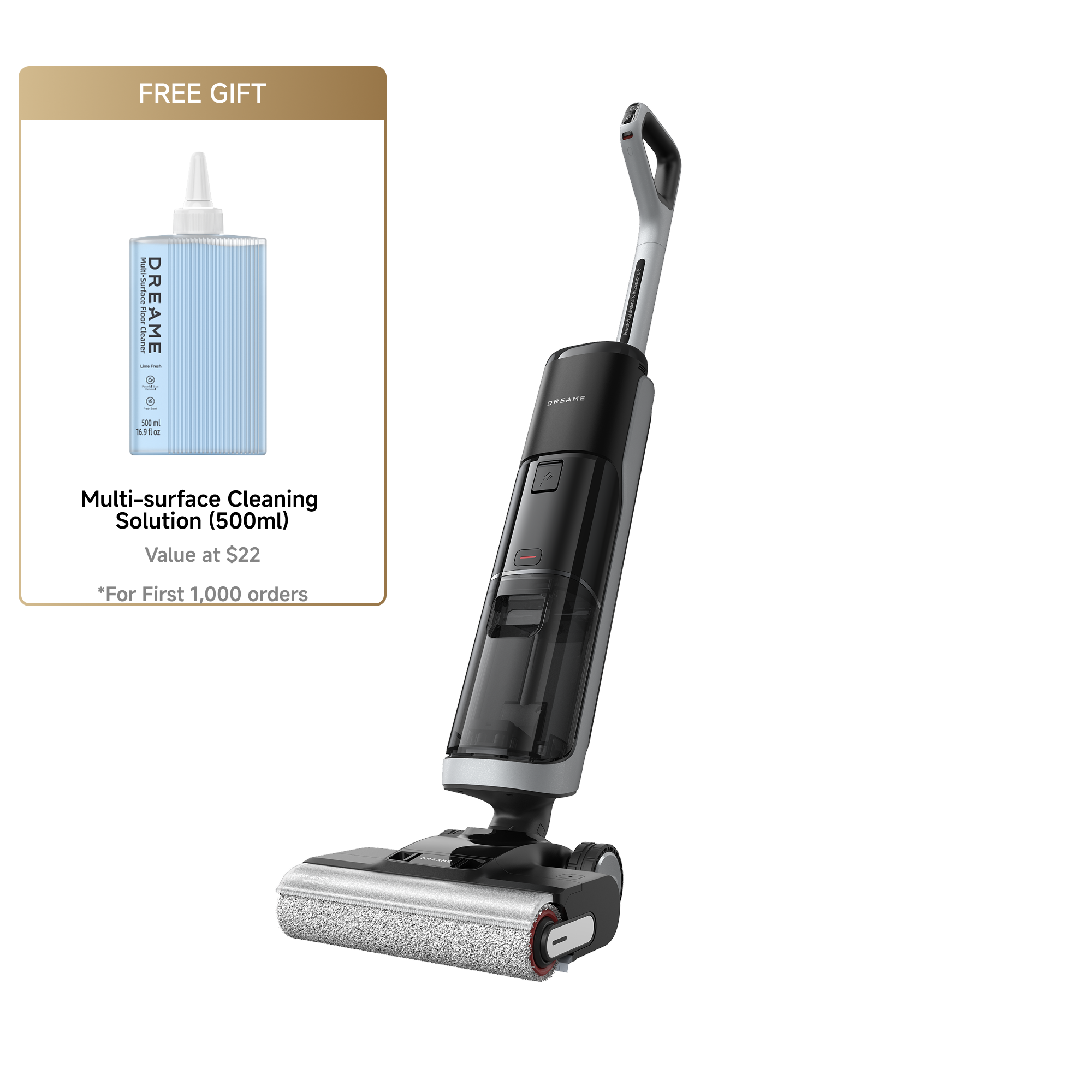 Dreame H14 Pro Wet Dry Vacuum with textured roller brush featured in Black Friday promotion.