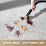 Load image into Gallery viewer, Dreame N10 Spot Cleaner removing yellow, purple, and brown stains from carpet surface.
