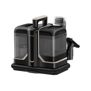 Dreame N10 Portable Carpet Spot Cleaner with dual water tanks and hose attachment.