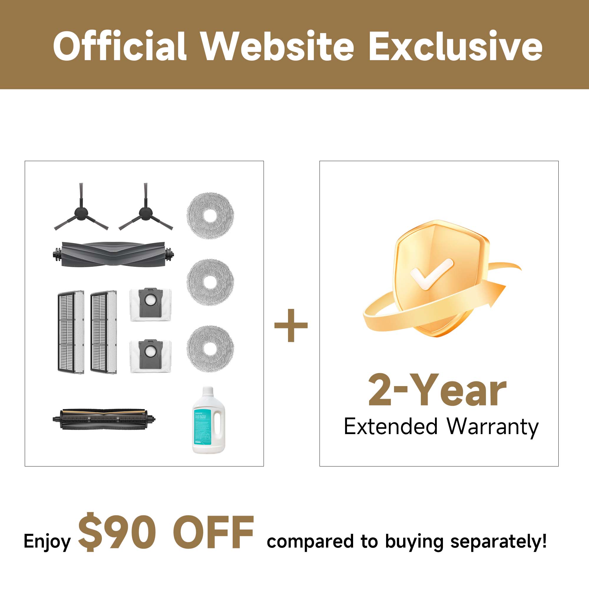 Dreame X30 Ultra Accessories and Extended Warranty Bundle