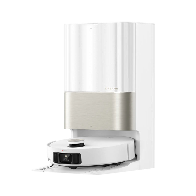 Dreame X50 Ultra robot vacuum and mop shown with a white docking station for the spring sale offer.