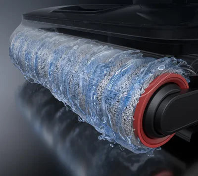 Floor vacuum dual tank system keeping clean and dirty water separate.