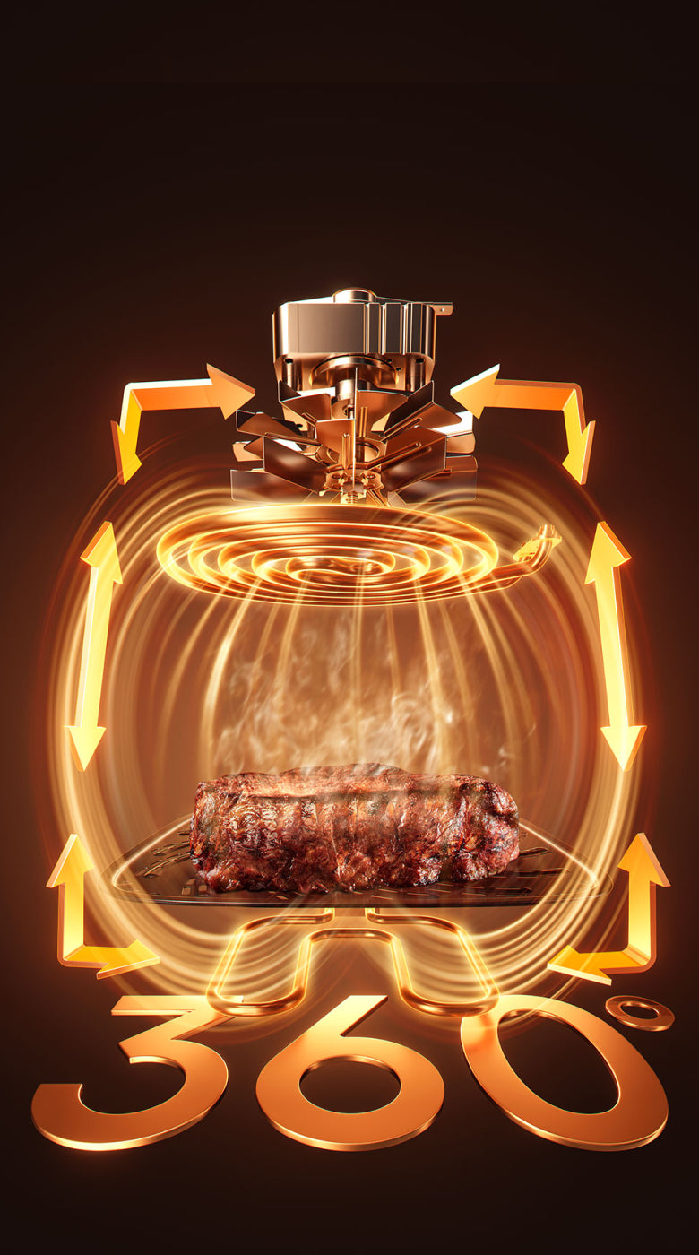 360° Dual-Source Cyclonic Heat, No Need to Flip