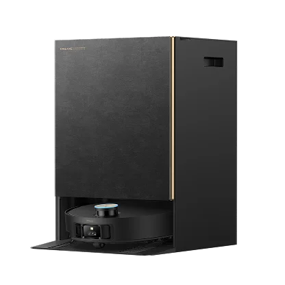 Dreame Matrix10 Ultra robot vacuum and mop with a sleek black self-emptying base featured in Black Friday sale.