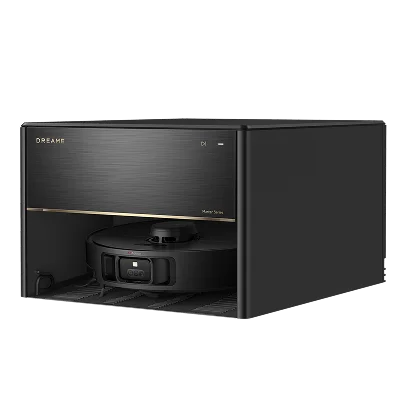 Dreame X40 Master robot vacuum and mop stored in a low-profile black dock highlighted for Black Friday savings.