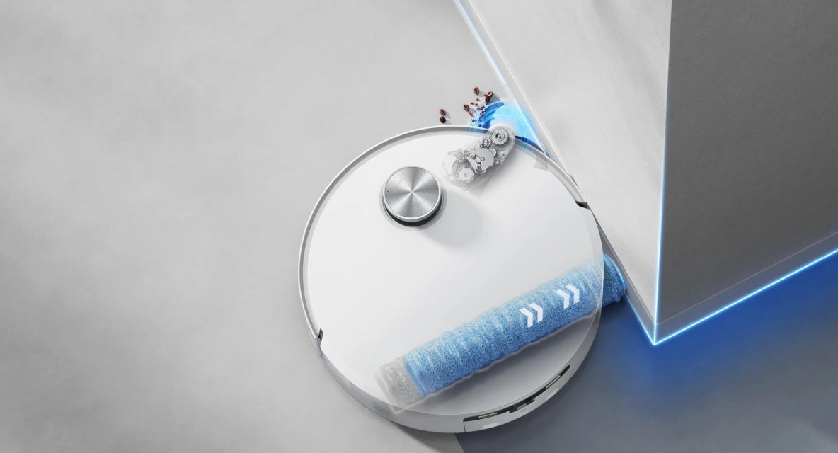 Roller &amp; Side Brush Auto-Extend for Edge Cleaning