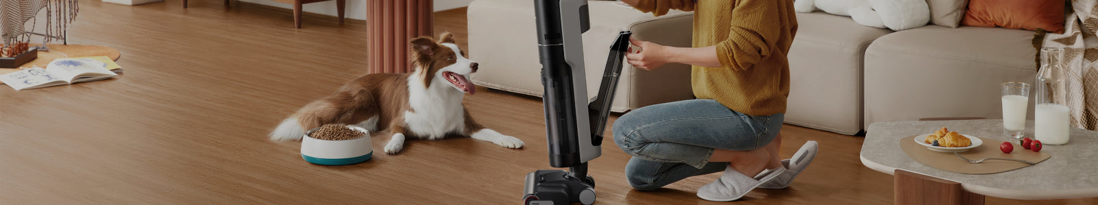 
    Tackle Pet Hair and Mess in One Go
    Effortlessly lift pet hair, dirt, and everyday messes from floors — all in a single pass.
