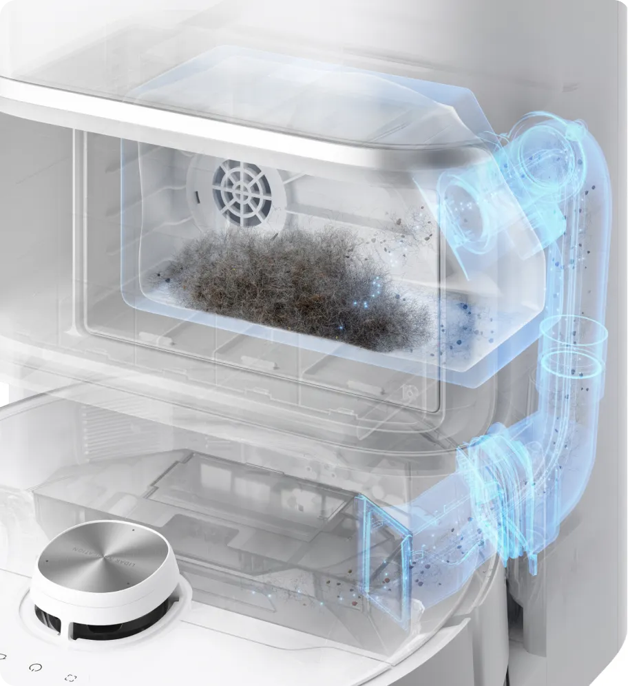 Auto-Empties Dust with a 3.2L Dust Bag