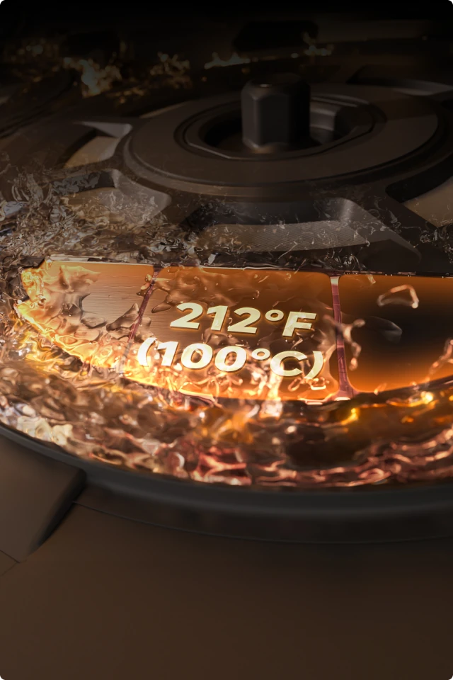 212°F (100°C) Mop Self-Cleaning