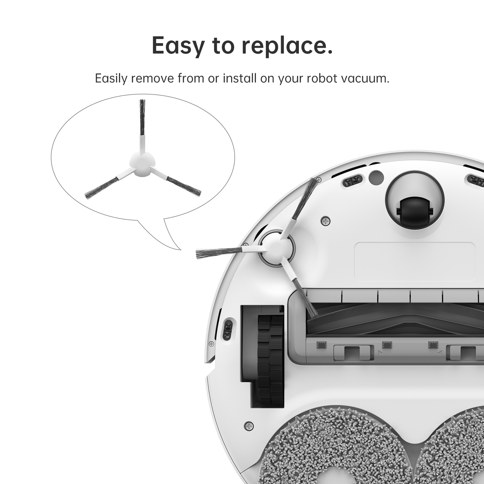 Dreame L10s Ultra robot vacuum with removable brushes for easy maintenance.
