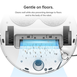 Dreame L10s Ultra robot vacuum cleaning floors gently with roller brush cover