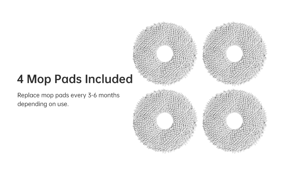 Dreame L10s Ultra rotary mop pads (4-pack) in gray